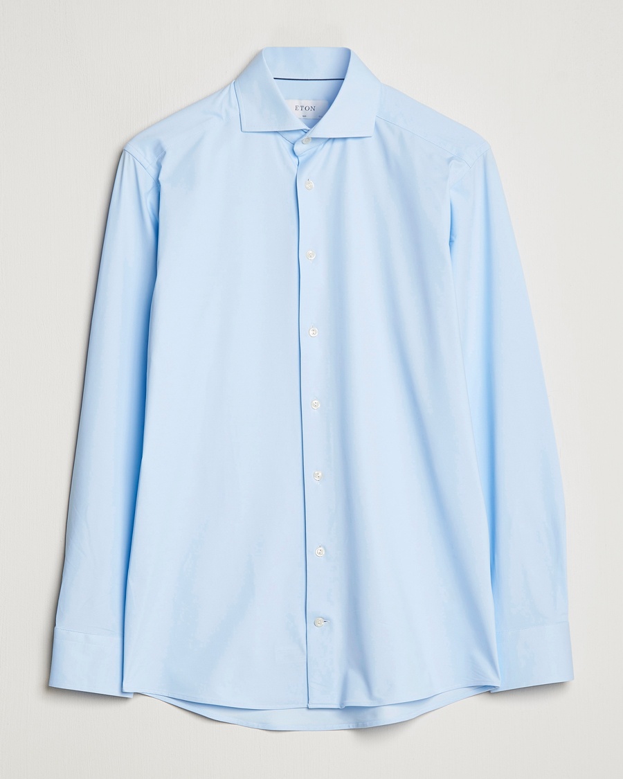 Eton Slim Fit Four Way Stretch Shirt Light Blue – Blå
