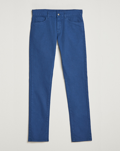 Herre | Quiet Luxury | Canali | Slim Fit 5-Pocket Pants Dark Blue