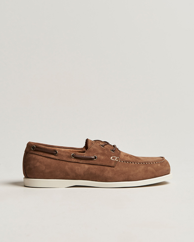 Herre |  | Canali | Boat Shoes Dark Brown Nubuck