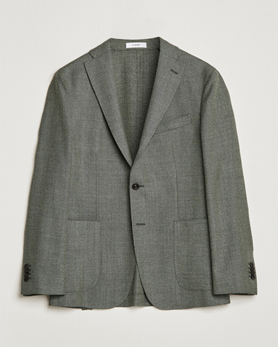 Herre | Uldblazer | Boglioli | K Jacket Wool Hopsack Blazer Sage Green