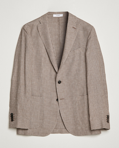 Herre | Blazere & jakker | Boglioli | Wool/Linen Houndstooth Blazer Beige