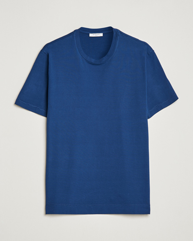 Herre |  | Boglioli | Short Sleeve T-Shirt Washed Navy