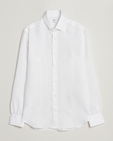 Herre | Hørskjorter | Mazzarelli | Soft Linen Button Down Shirt White