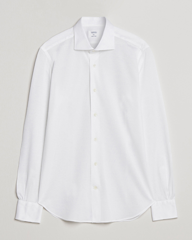 Herre | Poloskjorter | Mazzarelli | Soft Washed Piquet Shirt White