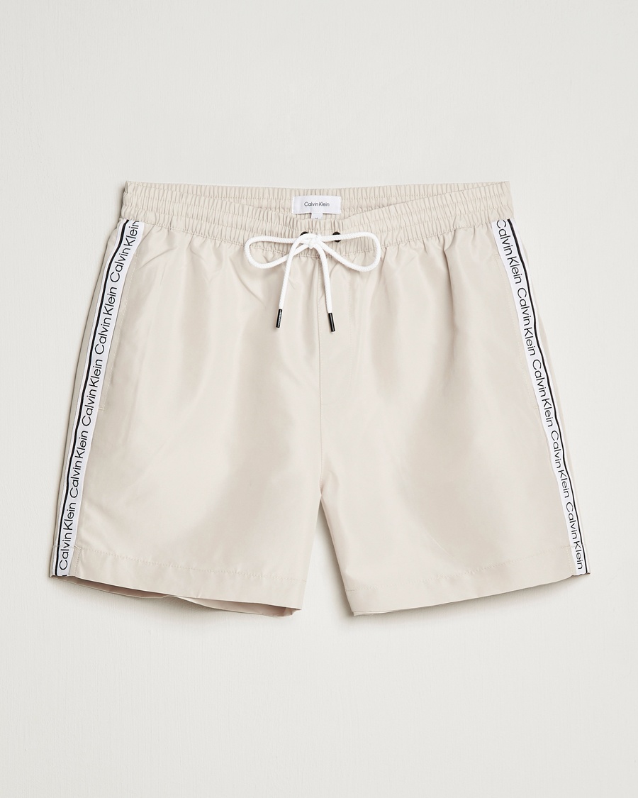 Calvin Klein Side Drawstring Swimshorts Stony Beige - CareOfCarl.dk