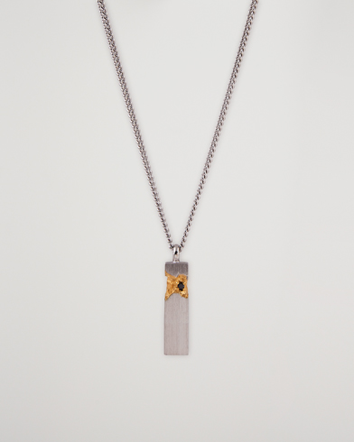 Herre | Tom Wood | Tom Wood | Mined Cube Pendant Necklace Silver/Black