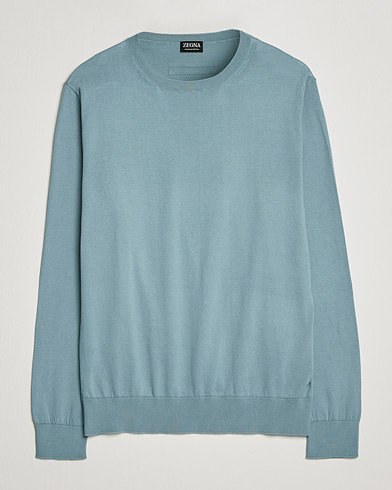 Herre | Zegna | Zegna | Premium Cotton Crew Neck Sweater Teal