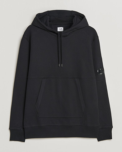 Herre | Hættetrøjer | C.P. Company | Diagonal Raised Fleece Hooded Lens Sweatshirt Black
