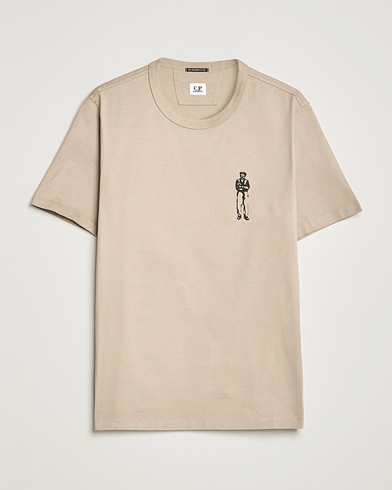 Herre |  | C.P. Company | Heavy Mercerized Cotton Printed Logo T-Shirt Sand