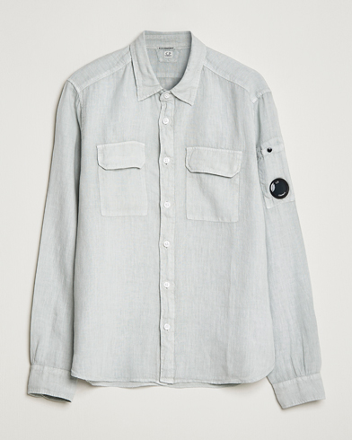 Herre | Hørskjorter | C.P. Company | Long Sleeve Linen Shirt Ocean