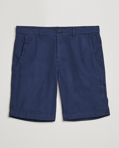 Herre | Aspesi | Aspesi | Washed Cotton Cargo Shorts Dark Blue