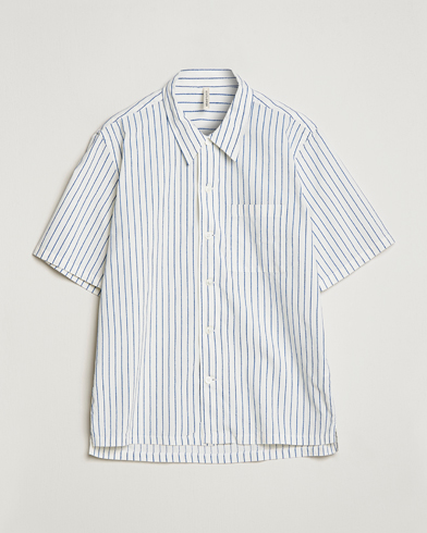 Herre | Skjorter | Sunflower | Spacey Striped Camp Shirt Blue/White