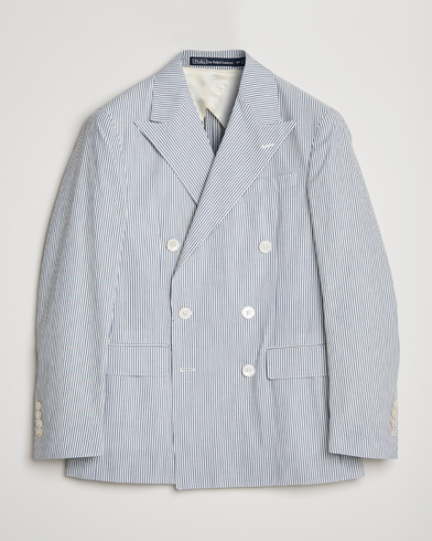 Herre | Bomuldsblazer | Polo Ralph Lauren | Cotton Seersucker Sportcoat Cream/Antique Blue