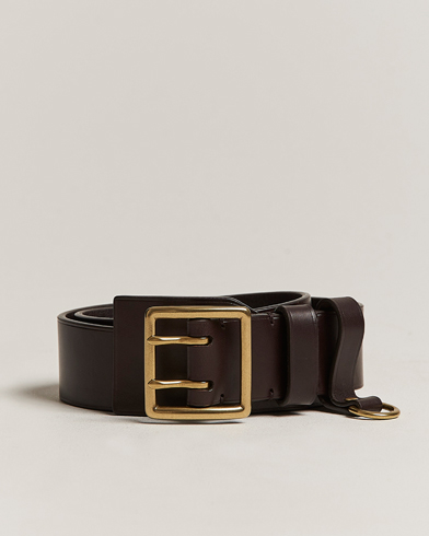 Herre | Luxury Brands | Ralph Lauren Purple Label | Vachetta Leather Belt Dark Brown