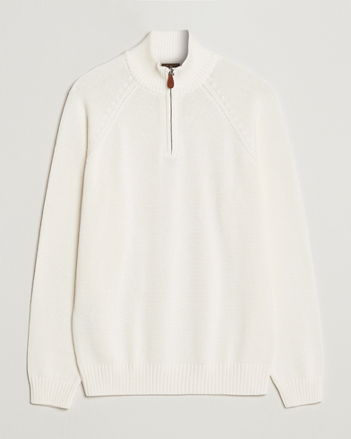 Herre |  | Stenströms | Knitted Cotton Half Zip White