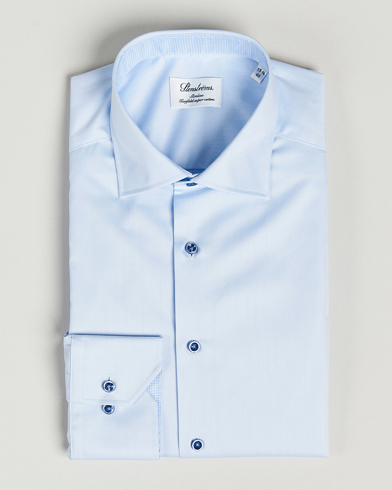 Herre | Tøj | Stenströms | Slimline Cut Away Contrast Shirt Blue