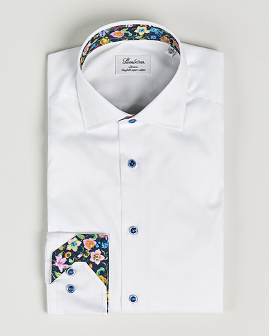 Herre | Businessskjorter | Stenströms | Slimline Cut Away Contrast Shirt White
