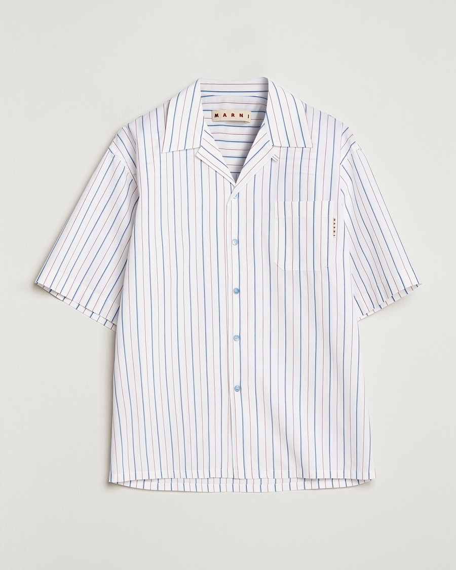 Herre | Marni | Marni | Striped Bowling Shirt Lily White