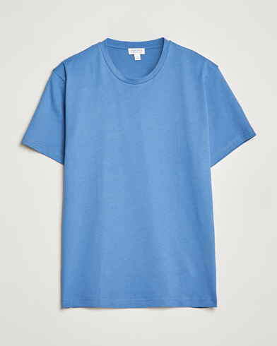 Herre | T-Shirts | Sunspel | Riviera Organic Tee Blue Stone