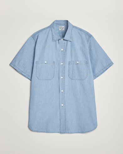 Herre | orSlow | orSlow | Chambray Short Sleeve Work Shirt Light Blue
