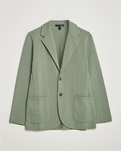 Herre | Cardiganblazer  | Lardini | Knitted Structure Cotton Blazer Soft Green