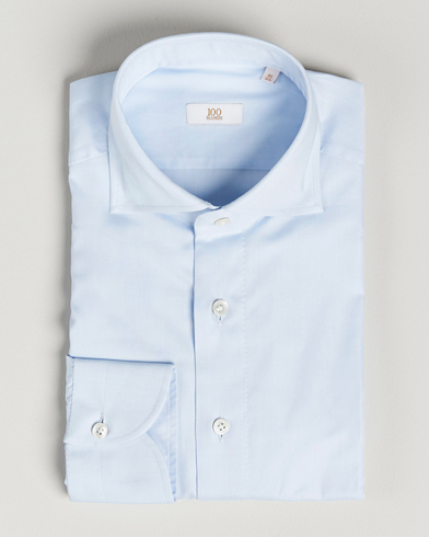 Herre |  | 100Hands | Gold Line Cotton Twill Cut Away Shirt Light Blue