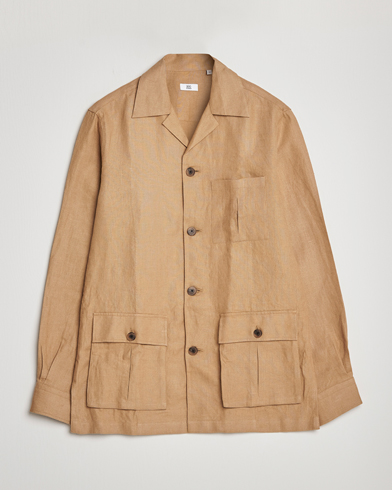Herre | Enkle jakker | 100Hands | Linen Travellers Jacket Beige
