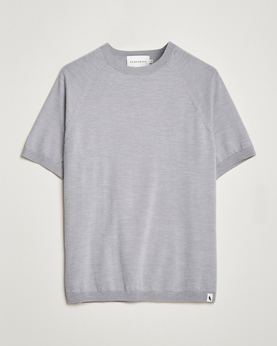Herre |  | Peregrine | Knitted Wool T-Shirt Light Grey