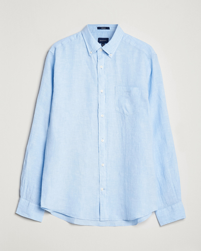Herre | Hørskjorter | GANT | Regular Fit Linen Shirt Capri Blue