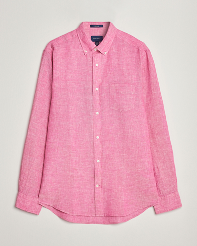 Herre | Hørskjorter | GANT | Regular Fit Linen Shirt Pink