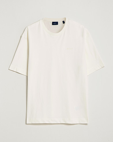 Herre | Hvide t-shirts | GANT | Icon Crew Neck T-Shirt Cream