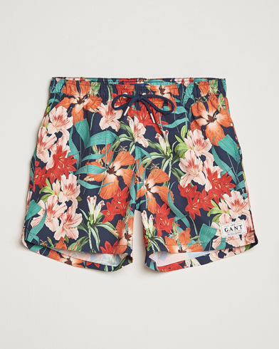 Herre | GANT | GANT | Printed Flower Swimshorts Marine Multi