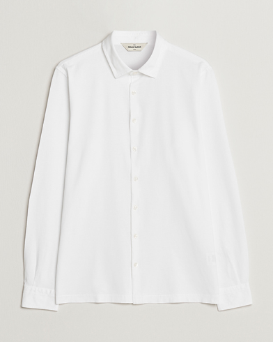 Herre | Poloskjorter | Gran Sasso | Washed Cotton Jersey Shirt White