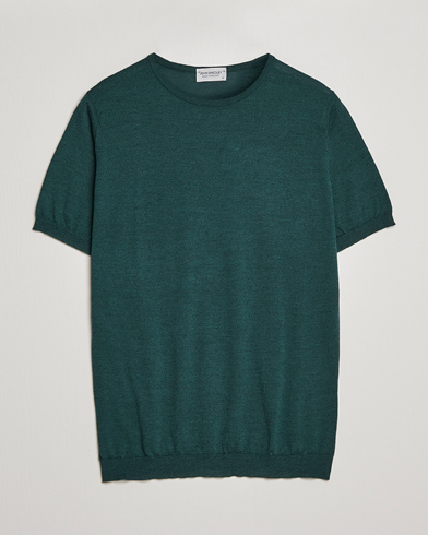 Herre |  | John Smedley | Belden Wool/Cotton T-Shirt Bottle Green