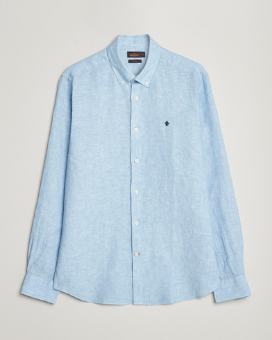 Herre |  | Morris | Douglas Linen Button Down Shirt Light Blue
