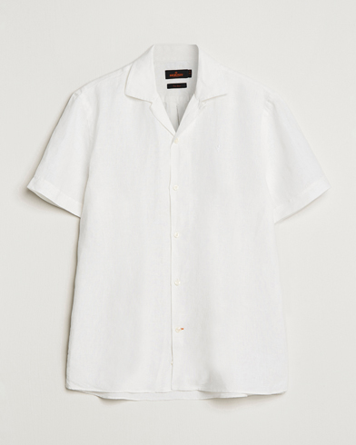 Herre |  | Morris | Douglas Linen Short Sleeve Shirt White