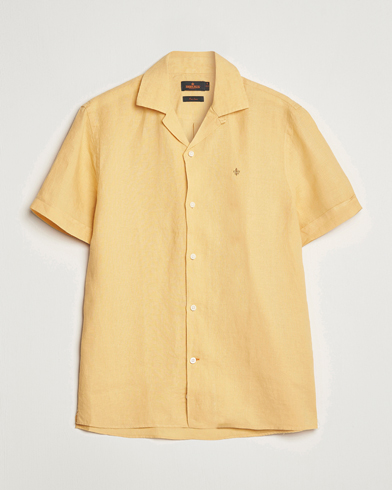 Herre | Kortærmede skjorter | Morris | Douglas Linen Short Sleeve Shirt Yellow