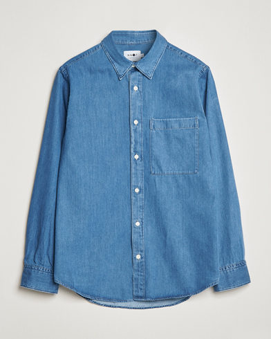 Herre | Denimskjorter | NN07 | Cohen Tencel Denim Shirt Medium Blue