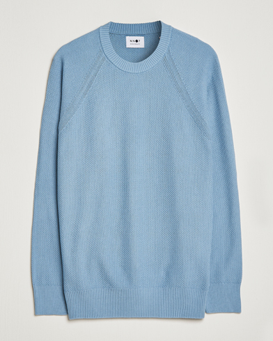 Herre | Strikkede trøjer | NN07 | Brandon Cotton Knitted Sweater Ashley Blue
