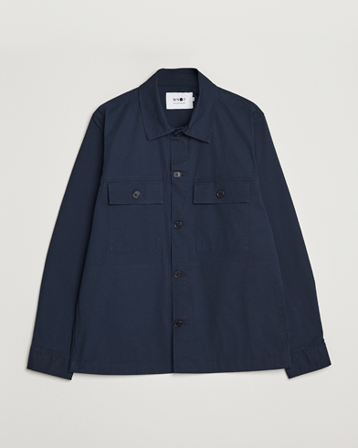 Herre | Wardrobe basics | NN07 | Wilas Ripstop Overshirt Navy Blue