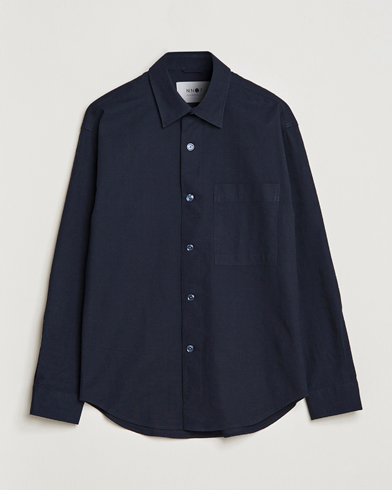 Herre | Casualskjorter | NN07 | Adwin Cotton Pocket Shirt Navy Blue