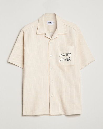 Herre | Kortærmede skjorter | NN07 | Julio Knitted Structured Shirt Ecru