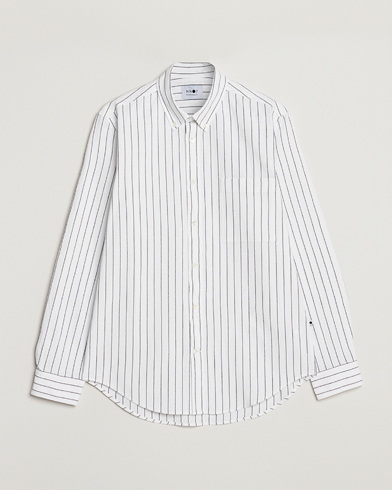 Herre | Skjorter | NN07 | Arne Creppe Striped Shirt Black/White