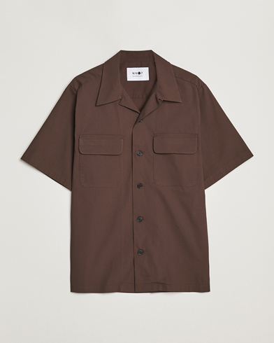 Herre | Kortærmede skjorter | NN07 | Daniel Pocket Resort Collar Shirt Brown