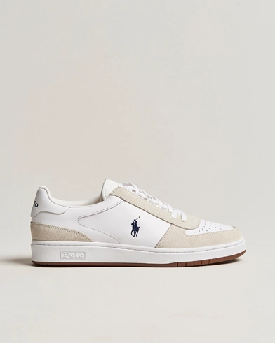 Herre | Sko | Polo Ralph Lauren | CRT Leather/Suede Sneaker White/Beige