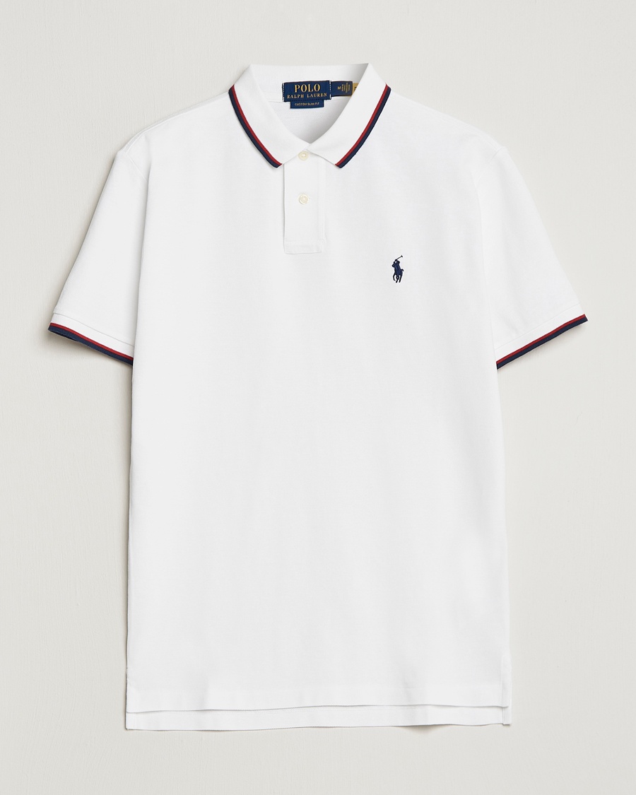 Polo Ralph Lauren Custom Slim Fit Tipped Polo White – Hvid