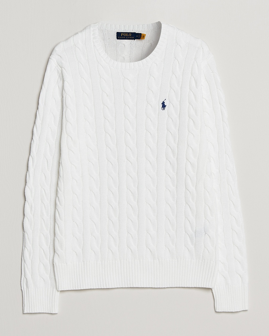 Polo Ralph Lauren Cotton Cable Pullover White – Hvid
