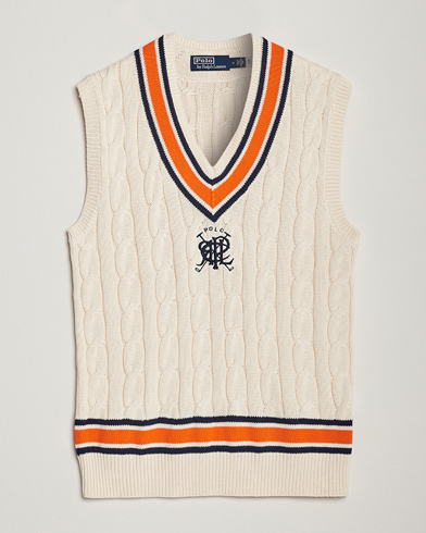 Herre | Tøj | Polo Ralph Lauren | Cricket V-Neck Knitted Vest Cream Multi