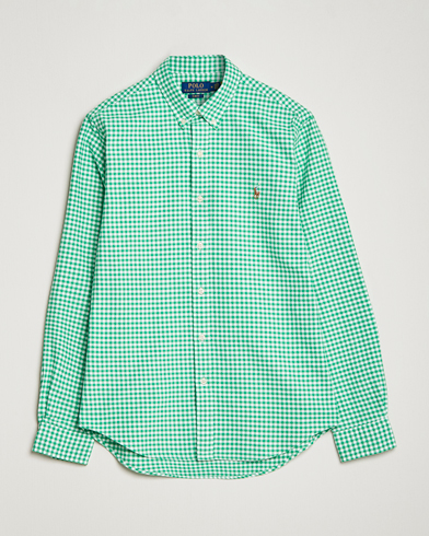 Herre |  | Polo Ralph Lauren | Slim Fit Oxford Checked Shirt Emerald/White