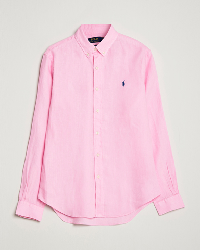 Herre | The linen lifestyle | Polo Ralph Lauren | Slim Fit Linen Button Down Shirt Carmel Pink